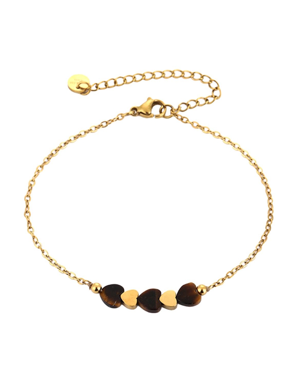 Gossip ARMBAND HARTJES EN STEEN Bruin