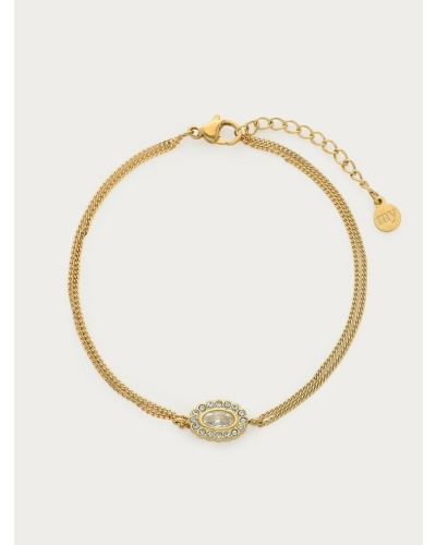 My Jewellery Bracelet double chain strass oval MJ16935