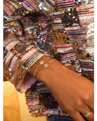 My Jewellery Bracelet double chain strass oval MJ16935