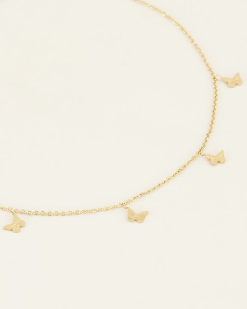 KETTING VLINDERTJES GOUD