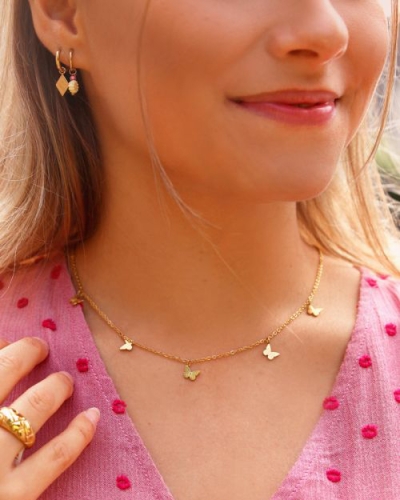 KETTING VLINDERTJES GOUD