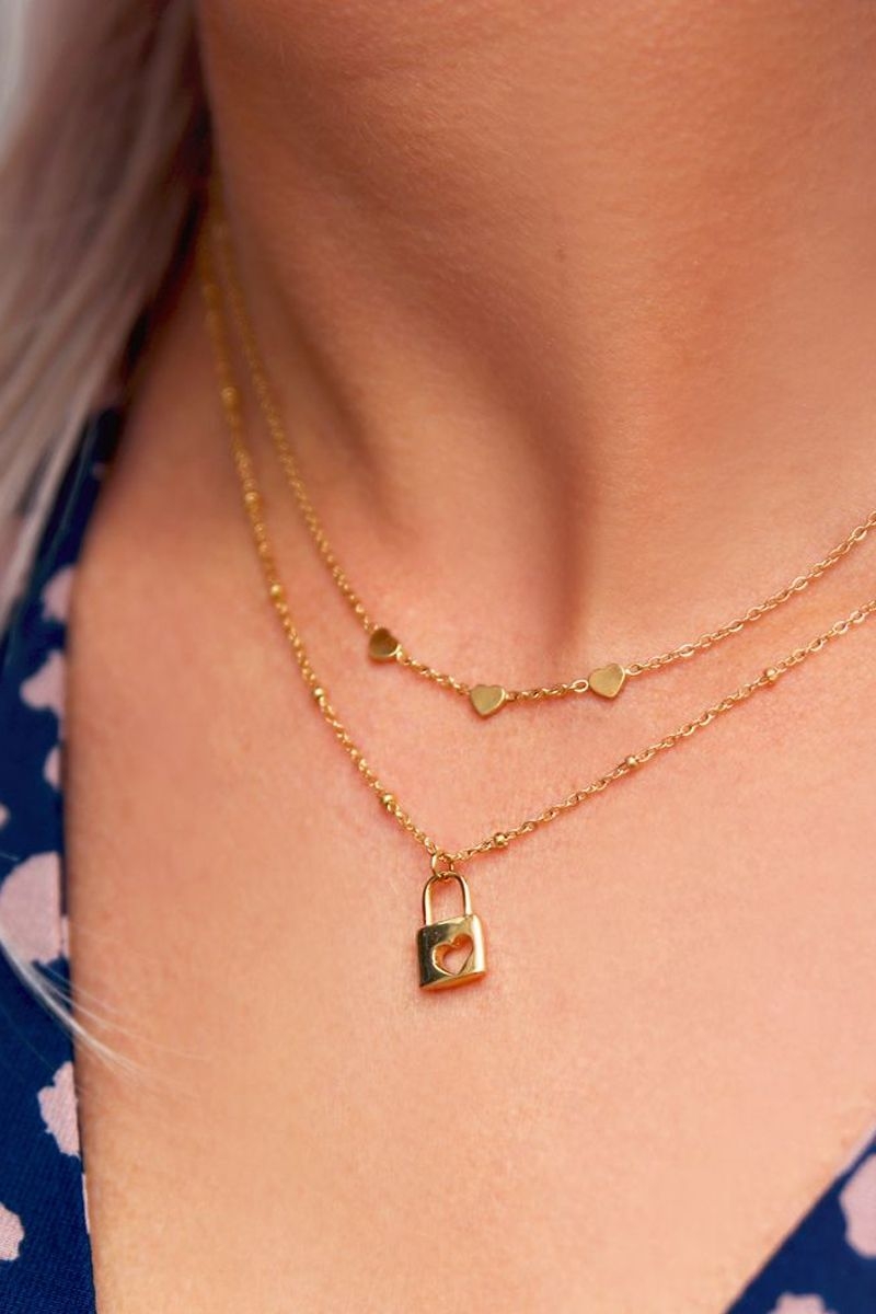 KETTING DRIE HARTJES ZILVER