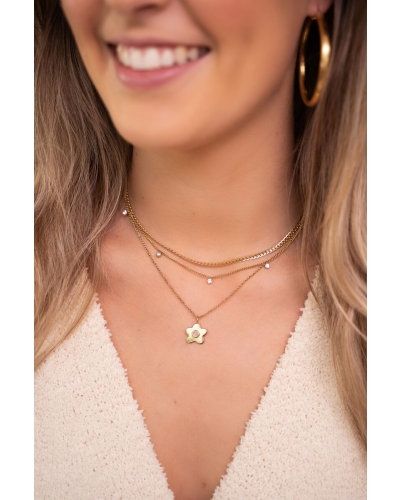 My Jewellery Ketting vijf strass steentjes MJ047741200