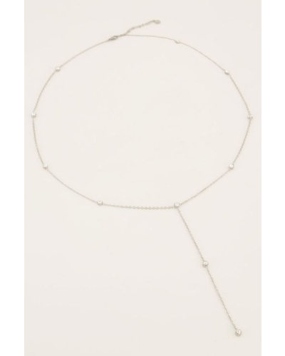 My Jewellery NECKLACE STRASS LONG ZILVER
