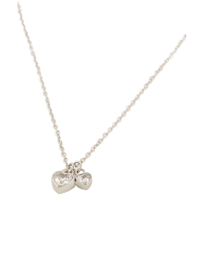 KETTING HARTJES STENEN ZILVER