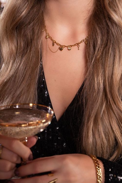 KETTING LOVE LIFE GOUD 