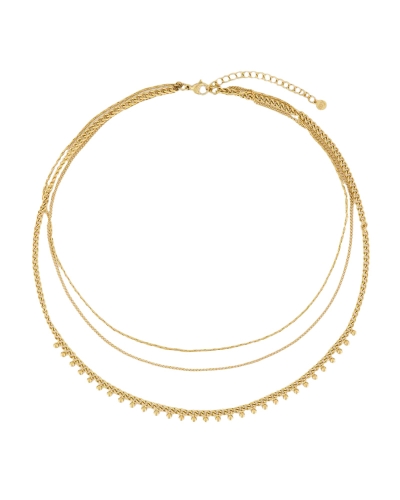 My Jewellery DRIEDUBBELE KETTING MET BOLLETJES EN SUBTIELE SCHAKELS