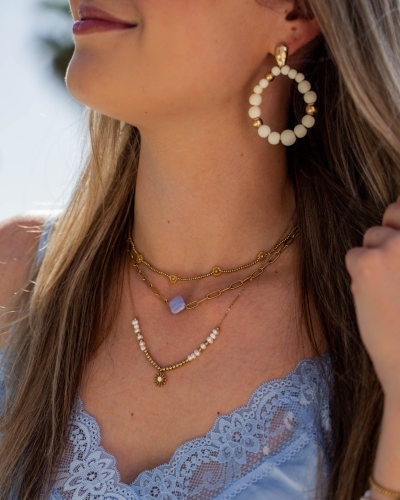 Day & Eve KETTING KLEINE BLOEMETJES CHAMPAGNE N2342-11