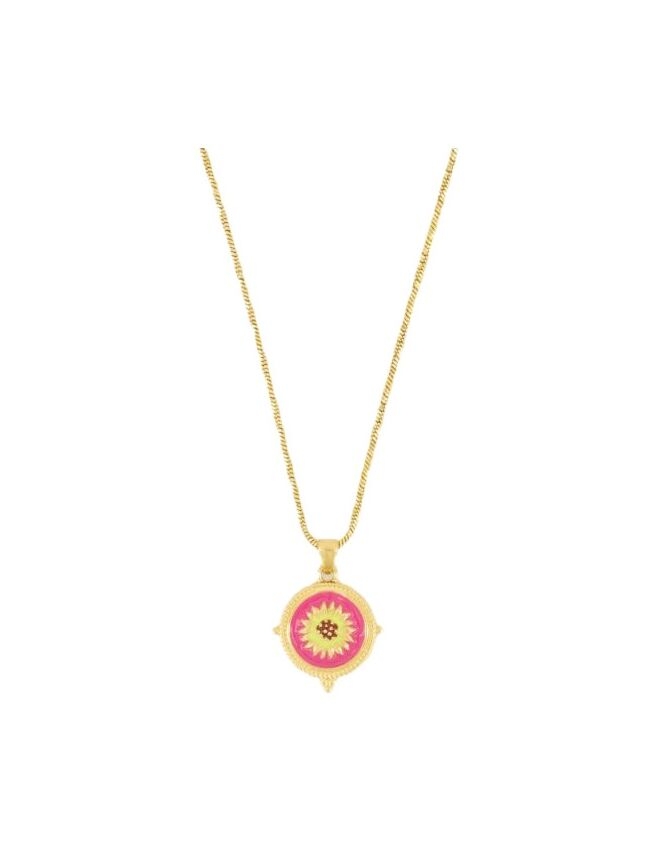 KETTING MET ROZE BLOEM HANGER