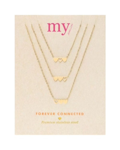 My Jewellery Necklace set 3 hearts MJ09021