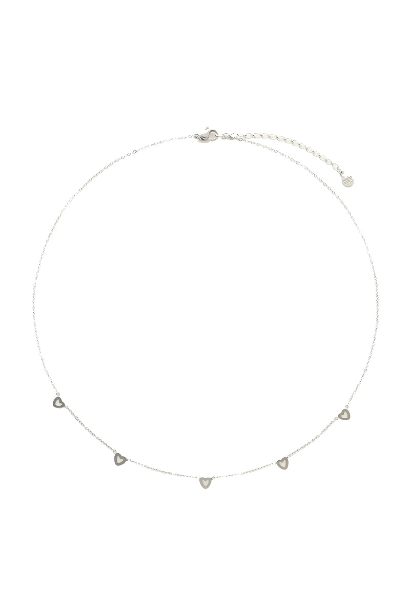 KETTING MET KLEINE HARTJES ZILVER