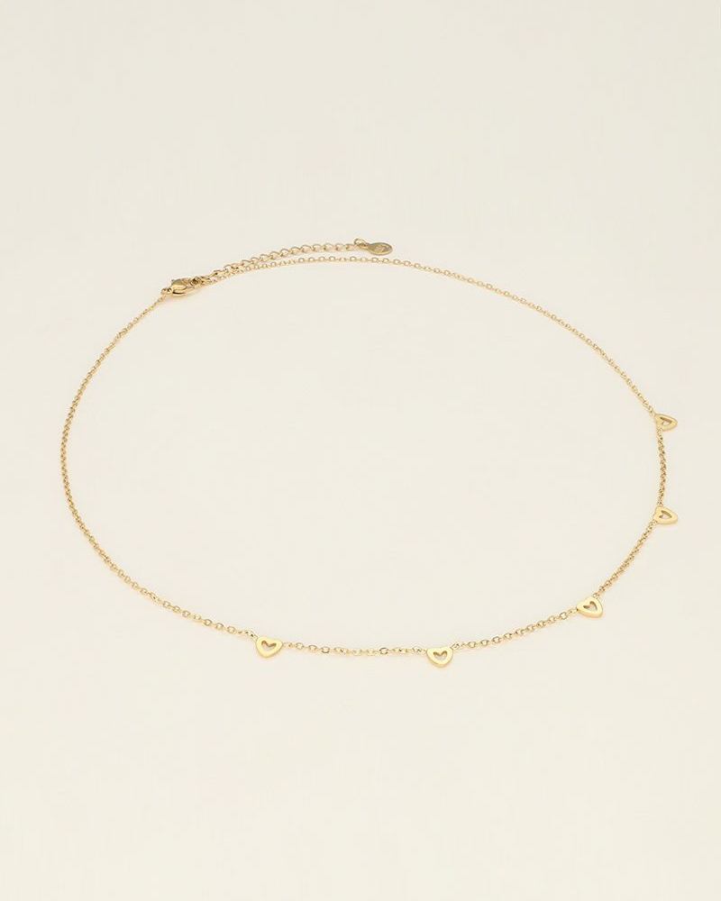 KETTING MET KLEINE HARTJES GOUD