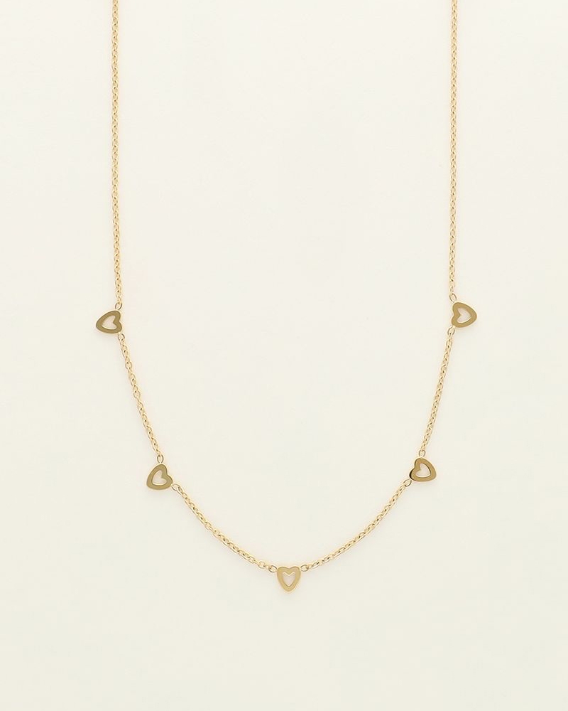 KETTING MET KLEINE HARTJES GOUD