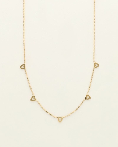 KETTING MET KLEINE HARTJES GOUD