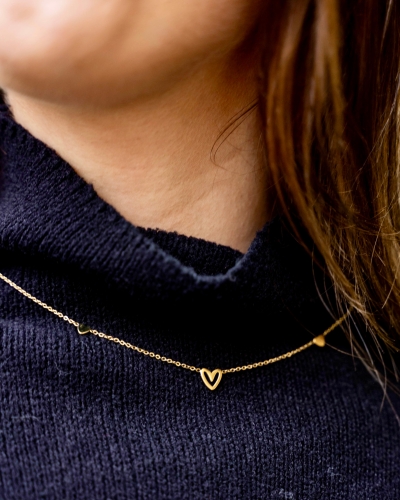 Gossip KETTING DRIE HARTJES GOUD