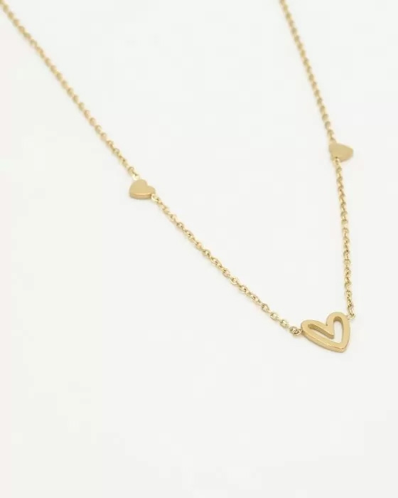 KETTING DRIE HARTJES GOUD