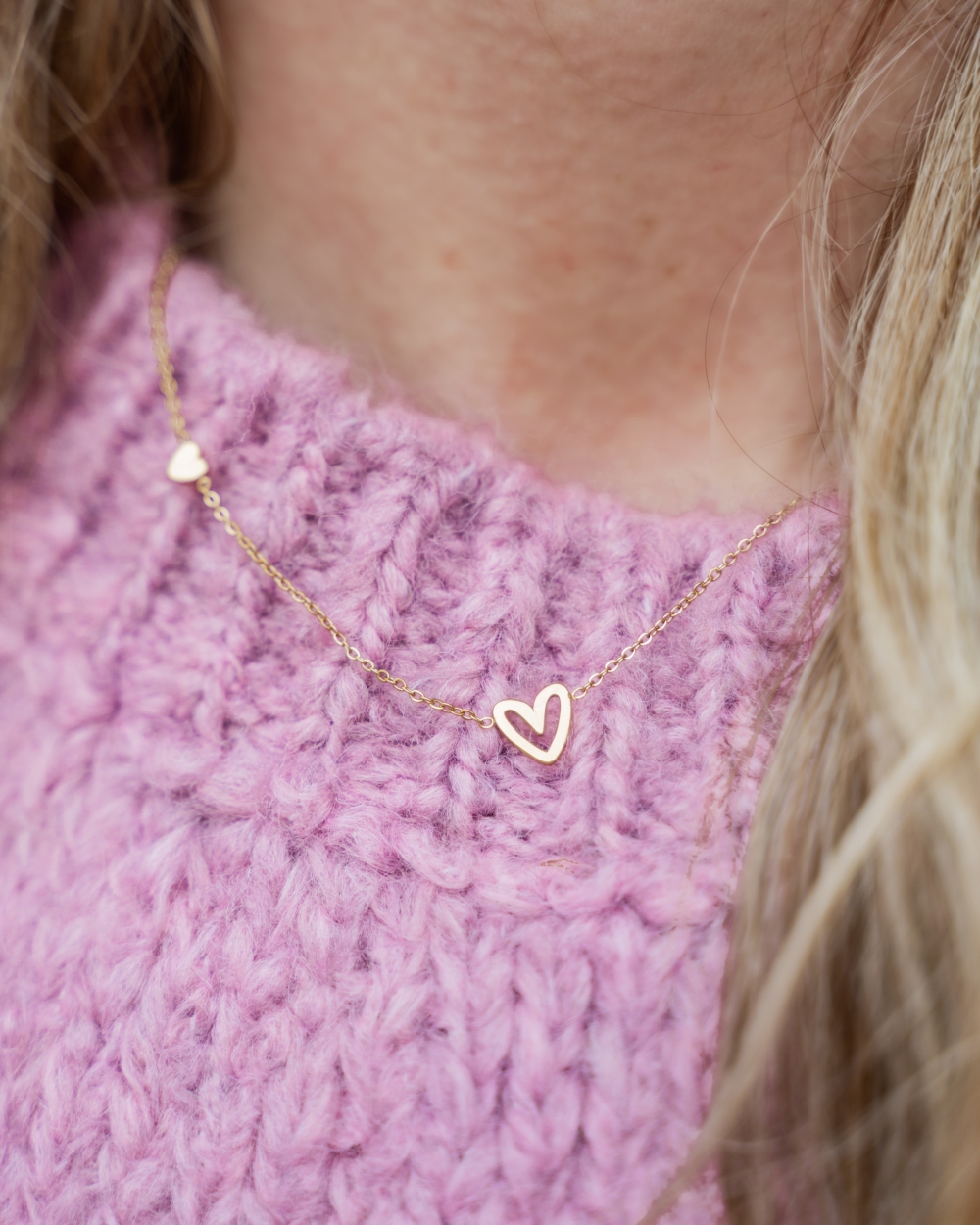 KETTING DRIE HARTJES GOUD