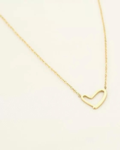 KETTING OPEN HART GOUD