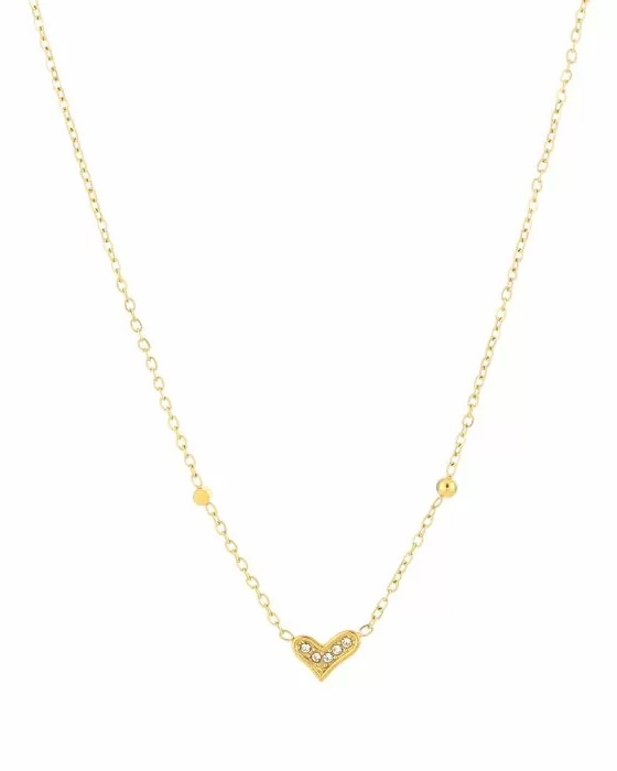 KETTING HARTJE MET STEENTJES GOUD