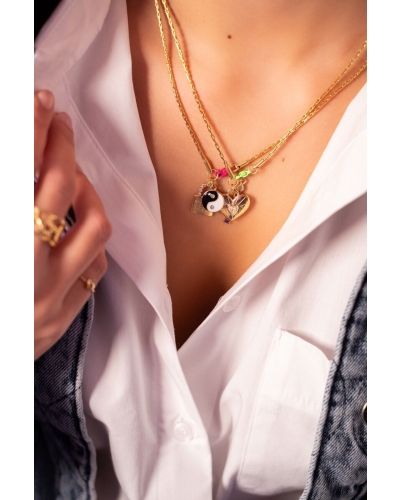 My Jewellery KETTING MET BEDELS EN GROEN SLOTJE