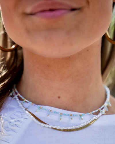Gossip DUBBELE KETTING MET PARELS GOUD