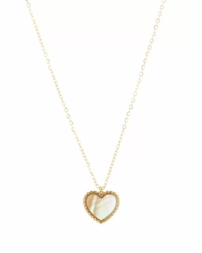 Gossip KETTING HARTJE WIT GOUD