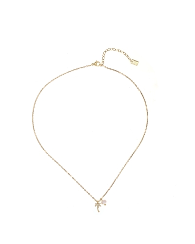 KETTING MET PALMBOOM EN PARELTJE
