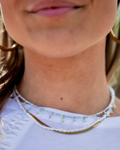 Gossip KETTING MET BLAUWE KRALEN GOUD