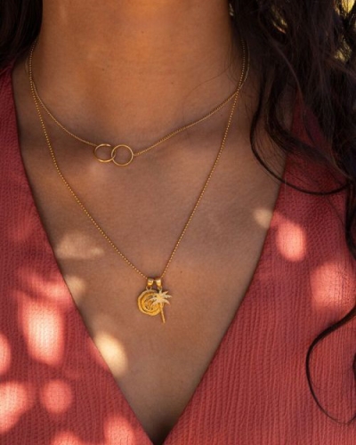 My Jewellery ISLAND KETTING MET MUNT EN PALMBOOM GOUD