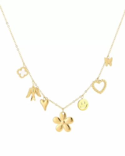 Gossip BEDELKETTING BLOEM GOUD