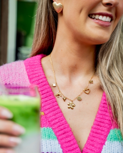 Gossip BEDELKETTING BLOEM GOUD