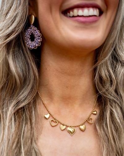 Gossip BEDELKETTING HARTJES GOUD