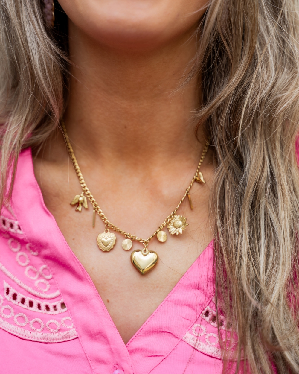 BEDELKETTING HART GOUD