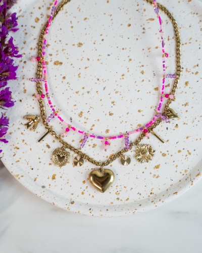 BEDELKETTING HART GOUD