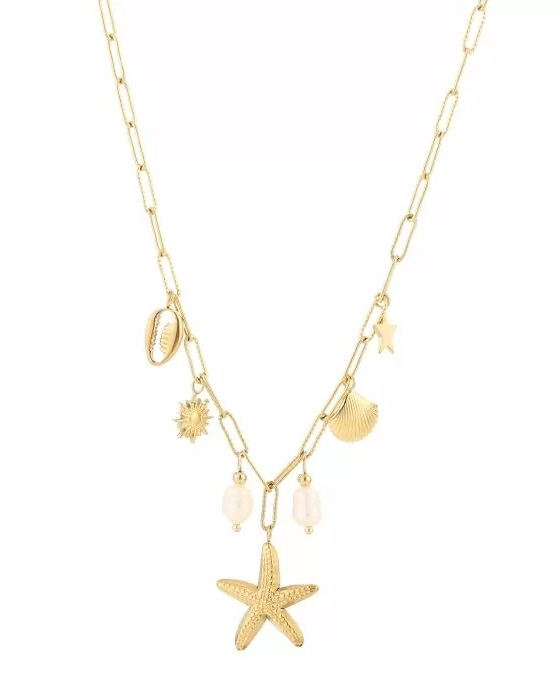 BEDELKETTING ZEESTER GOUD