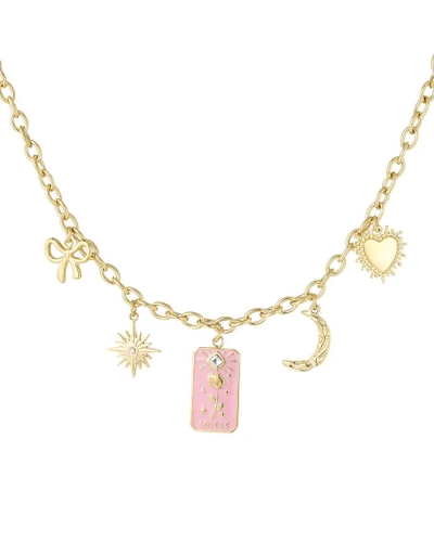 Gossip BEDELKETTING ROZE HANGER GOUD