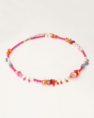 ART GEKLEURDE KRALEN KETTING