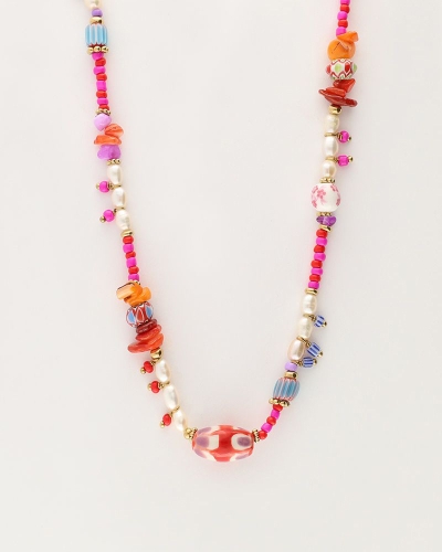 ART GEKLEURDE KRALEN KETTING