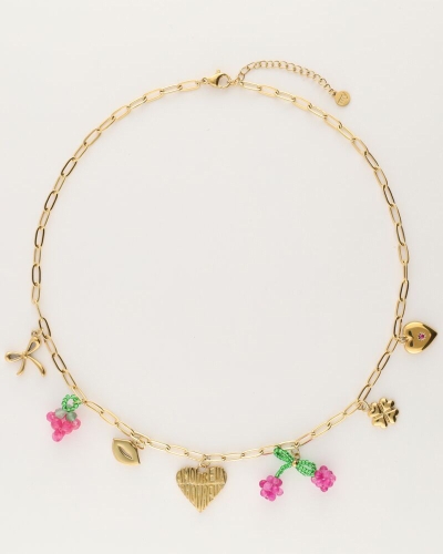 My Jewellery SCHAKELKETTING MET VERSCHILLENDE BEDELS KERS GOUD