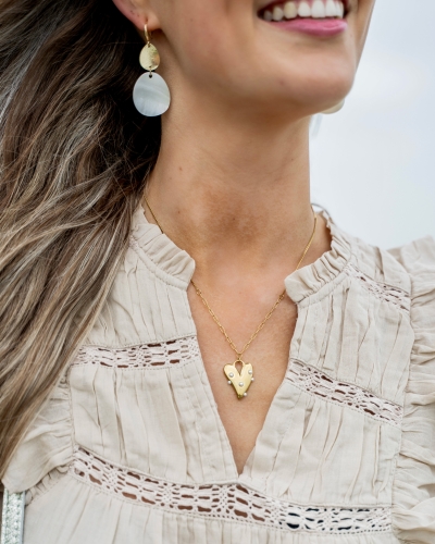 KETTING HART MET PARELS GOUD