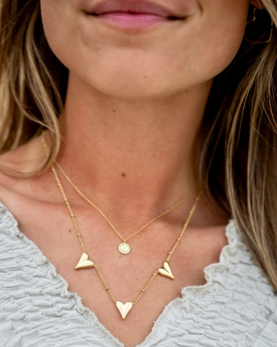 KETTING DRIE HARTEN GOUD