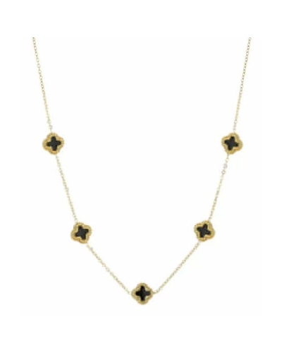 Gossip JE14111 KETTING 5 KLAVERTJES ZWART