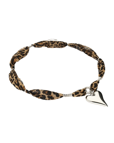 My Jewellery PANTERPRINT KETTING MET STATEMENT HART