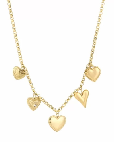 KETTING BEDEL HARTJES GOUD