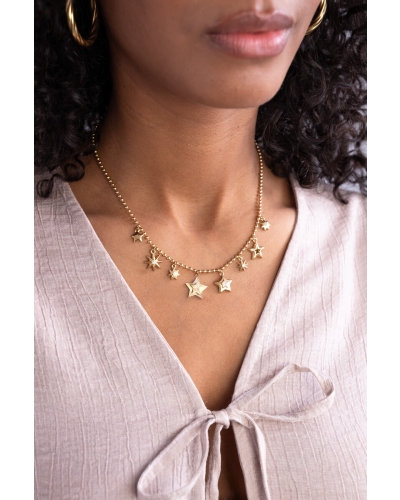 BEDELKETTING MET STERREN GOUD
