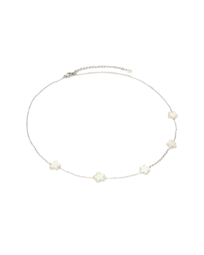 My Jewellery KETTING MET PARELMOER BLOEMEN ZILVER