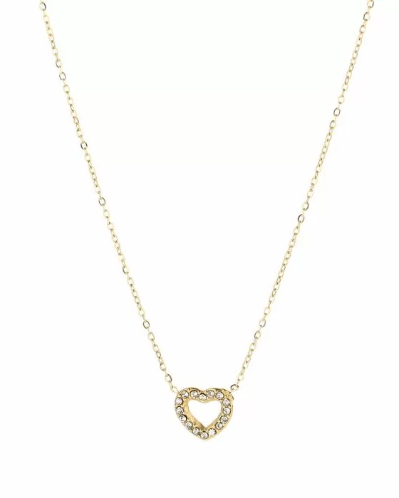 KETTING HARTJE EN STEENTJES GOUD