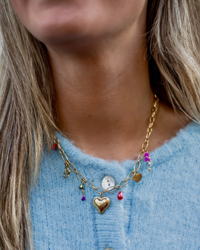 Gossip KETTING KLEURRIJKE BEDELS GOUD