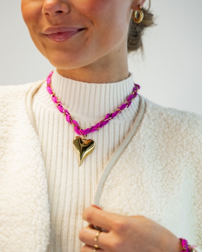Gossip JE17441 FUCHSIA CORD KETTING HART