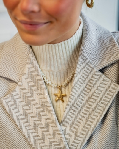 KETTING SEASTAR CHARM ECRU